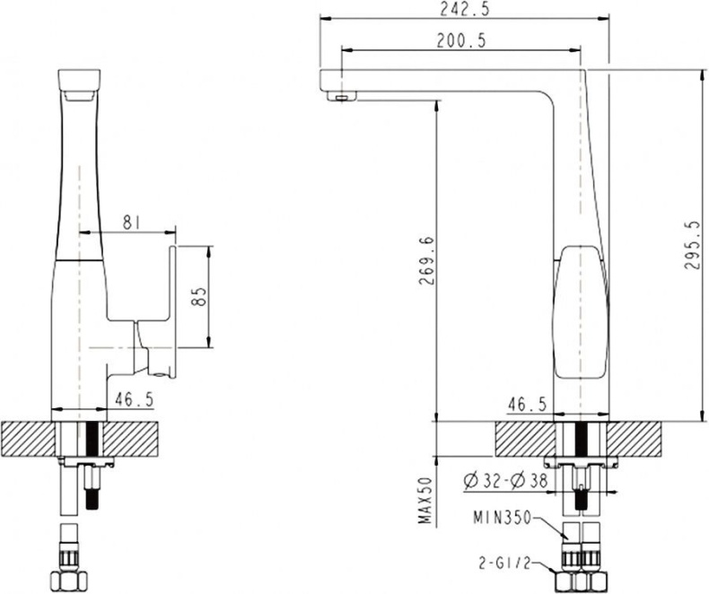 Смеситель Bravat Riffle F772106C для кухонной мойки - 2