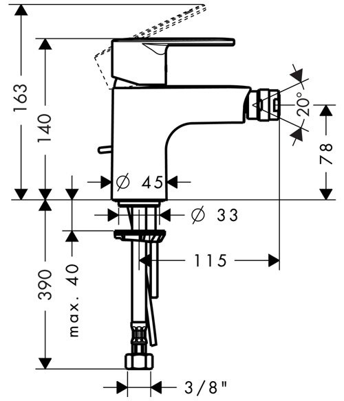 Смеситель для биде Hansgrohe  хром  31622000 - 1