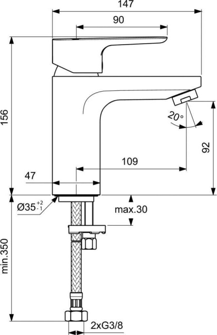 Смеситель для раковины Ideal Standard Ceraplan хром BC567AA - 1