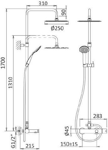 Душевая стойка Cezares Czr B CVD BIO CZR-B-CVD-BIO - 1