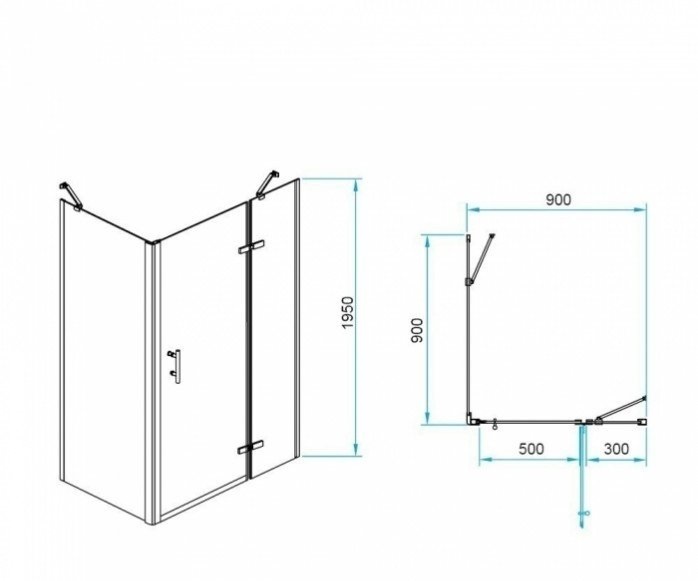 Душевой уголок RGW Passage PA-77-1B R 90x90 профиль черный стекло прозрачное 410877199-084R - 2
