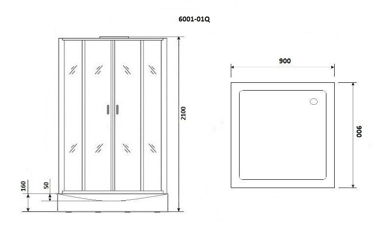Душевая кабина Niagara Premium NG-6001-01Q 90х90х210 60010114Q - 2
