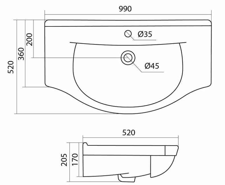 Раковина мебельная Style Line Эльбрус 100 белый ЛС-00000171 - 4