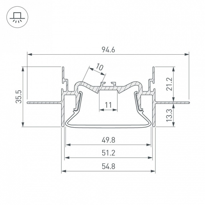 Профиль Arlight FOLED-50-CEIL-CENTER-2000 035769 - 2