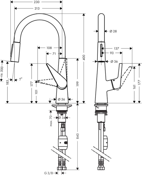 Смеситель Hansgrohe Talis S 72813000 для кухонной мойки - 1