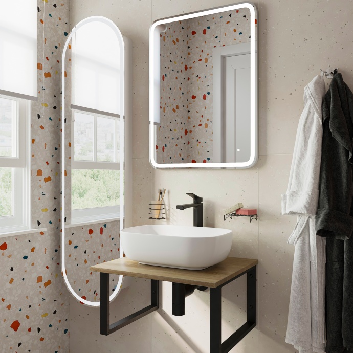 Столешница с раковиной DIWO Элиста 60 светлое дерево, с раковиной Moduo 50 Square 554627 - 2