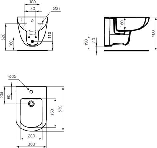 Биде подвесное Ideal Standard Tempo  T510001 - 2