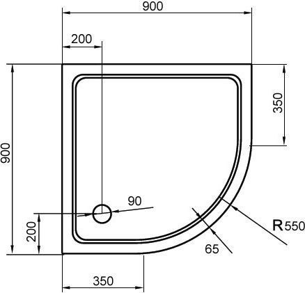 Поддон для душа Cezares SMC R 100x100 см TRAY-M-R-100-550-35-W - 1