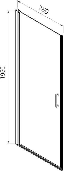 Душевая дверь Vincea Alpha 75 хром стекло прозрачное VDP-3AL750CL - 1