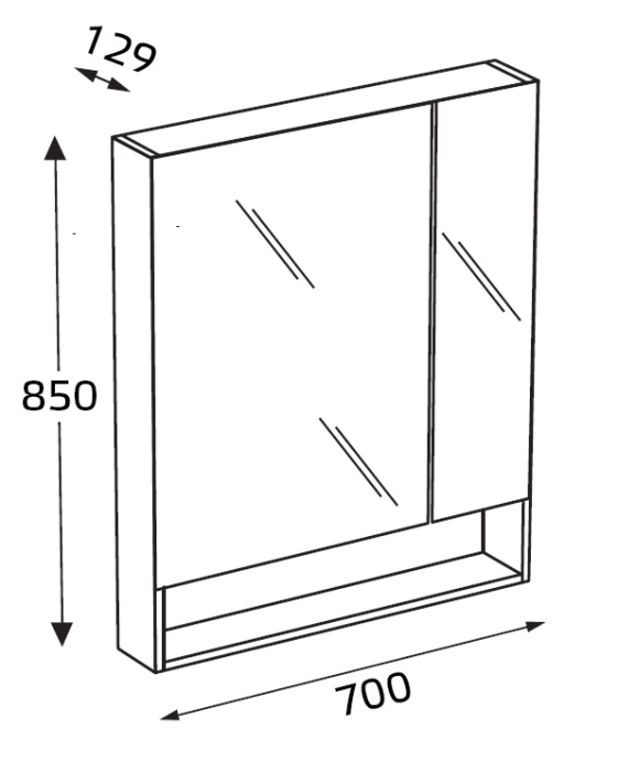 Зеркало-шкаф Roca Gap 70 тиковое дерево ZRU9302845 - 1