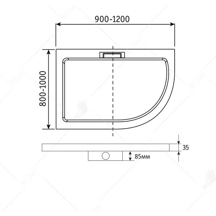 Душевой поддон Rgw   03150492-01L - 2