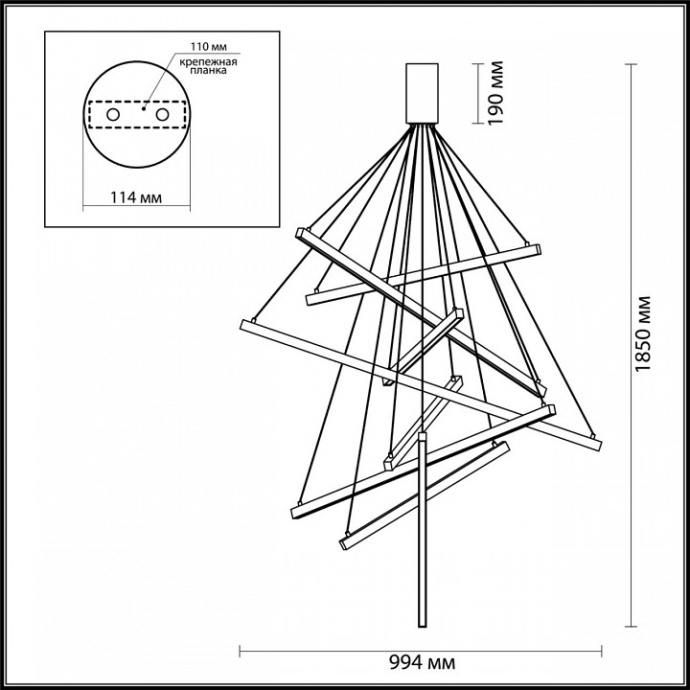 Подвесной светодиодный светильник Odeon Light L-vision Cometa 3860/96B - 3