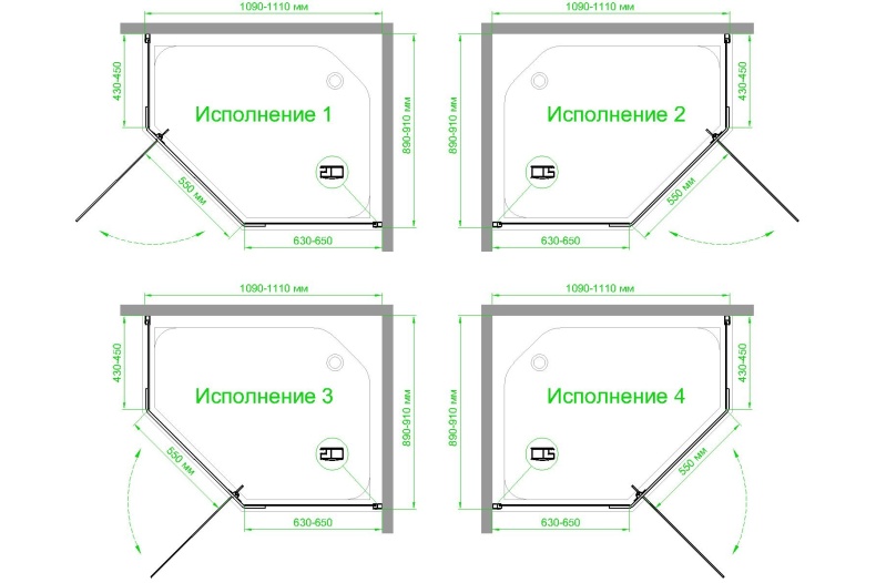 Душевой уголок Royal Bath TR 90х100 профиль белый стекло матовое RB1090TR-C - 3