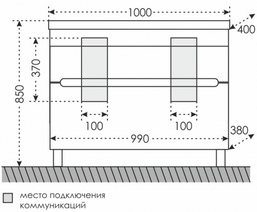 Тумба с раковиной Санта Лондон 100 белый - 7