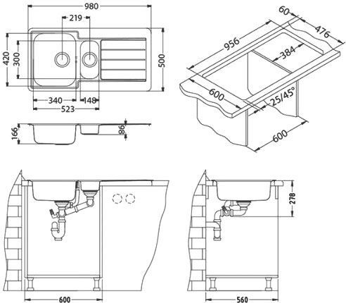 Мойка кухонная Alveus Line 10 1064281 - 2