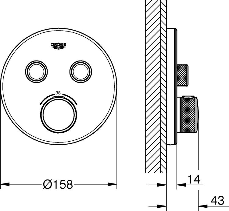 Термостат Grohe Grohtherm SmartControl 29151LS0 для душа, moon white - 3