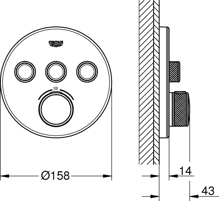 Термостат Grohe Grohtherm SmartControl 29904LS0 для душа, moon white - 9