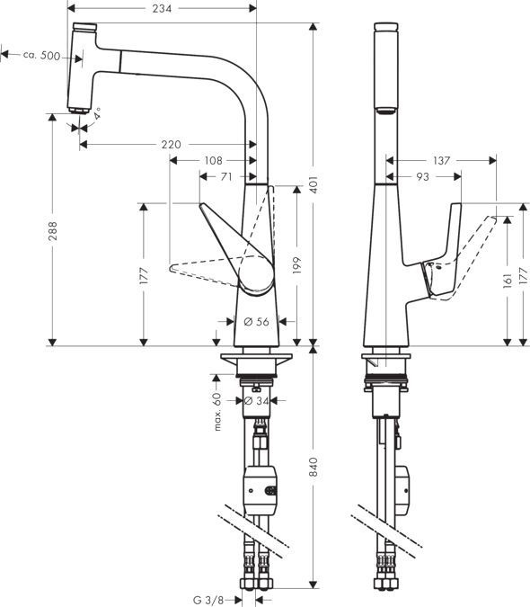 Смеситель Hansgrohe Talis Select S 72821800 для кухонной мойки - 2