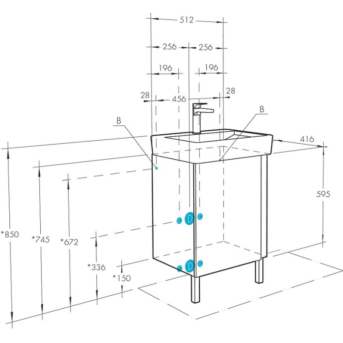 Тумба с раковиной Aquaton Кантри 55 белый-светлое дерево 1A2576K0AHB20 - 9