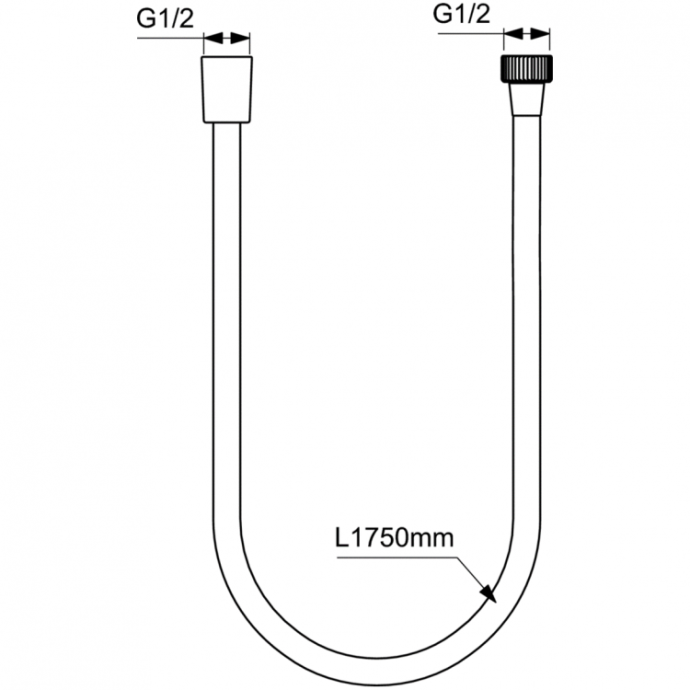 Душевой шланг Ideal Standard Ideal Rain 175 черный матовый A4109XG - 1