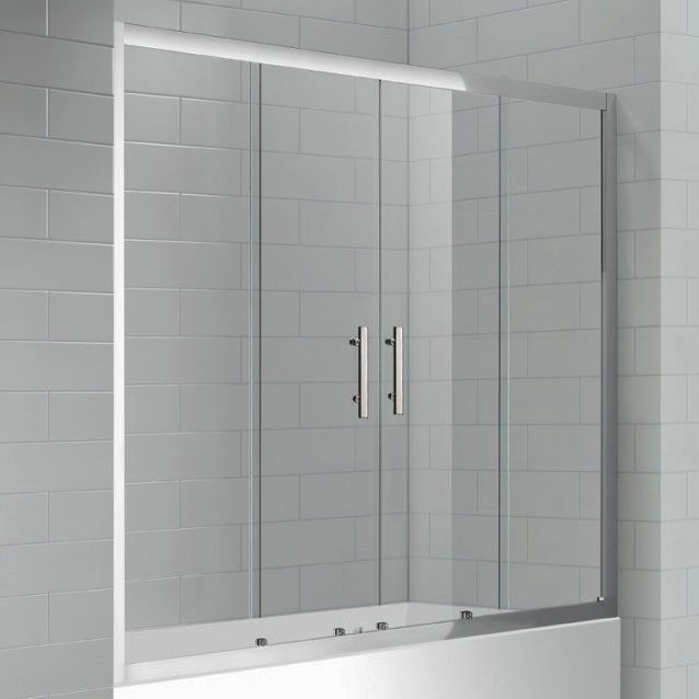 Шторка на ванну Cezares ECO-O-VF-2-170/145-C-Cr стекло прозрачное - 0