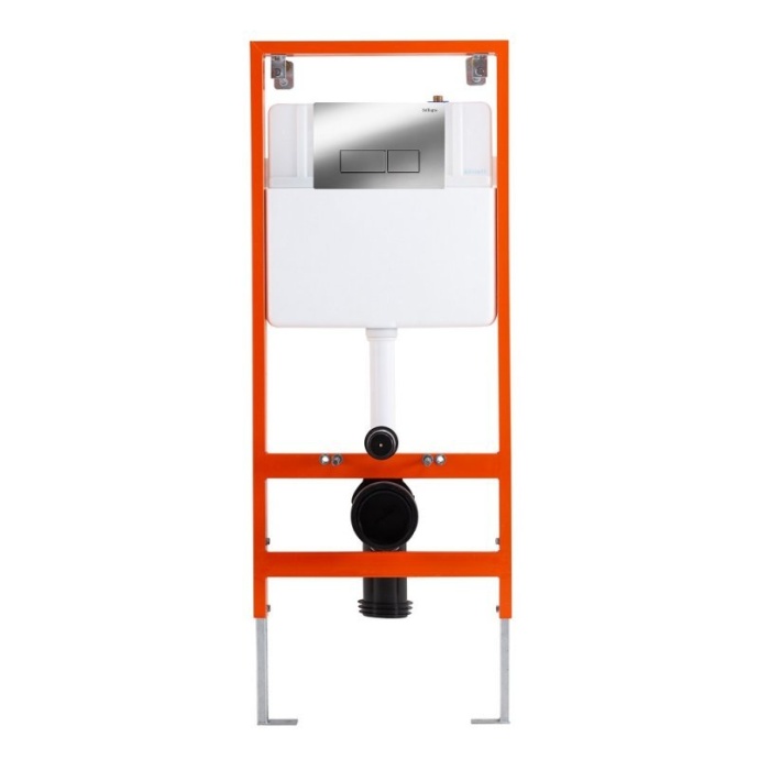 Комплект унитаза с инсталляцией BelBagno Ecoс сиденьем микролифт и кнопкой смыва хром глянцевый CZR-526-TH-R/CZR-2040-SC/BB097/Q.CR - 1