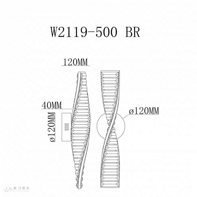 Бра iLedex Woodstock W2119-500 BR - 1