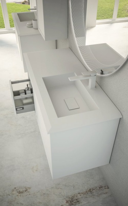 BELLAGIO Шкафчик подвесной совместимый с базой под раковину 54717 Bianco opaco  35x46x48 - 4