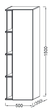 Шкаф-пенал Jacob Delafon Terrace EB1179D R, черный лак EB1179D-274 - 1