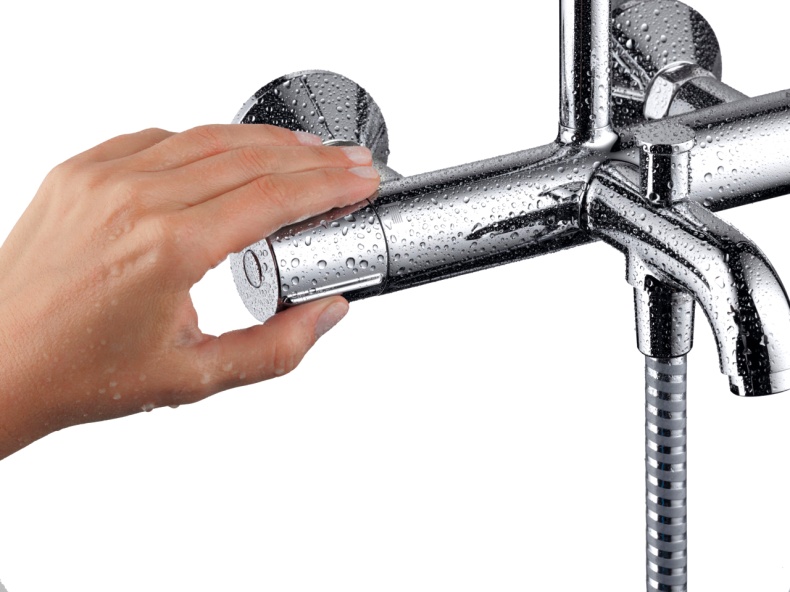 Душевая стойка Hansgrohe Vernis Shape 26284000 Showerpipe 230 1jet с термостатом, хром - 4