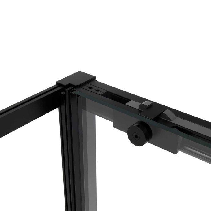 Душевой уголок Vincea Slim Soft 100х100 профиль черный стекло прозрачное  VSR-1SS1010CLB - 3