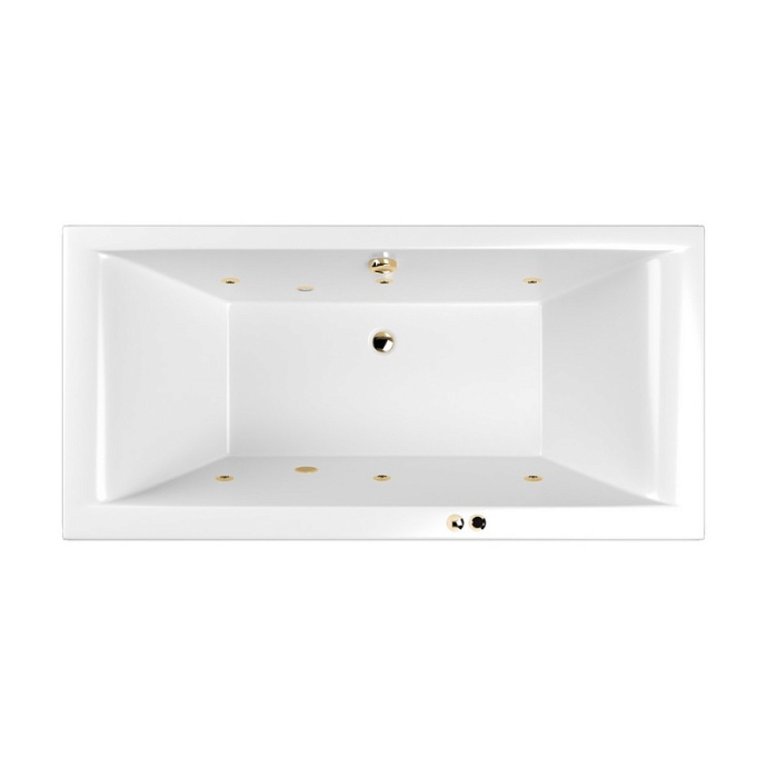 Акриловая ванна Whitecross Savia Duo 170х80 белая золото с гидромассажем 0103.170080.100.SOFT.GL - 0