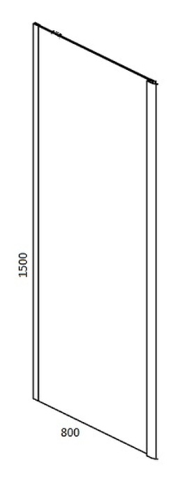 Душевая стенка RGW Z-050-4 B 80х150 профиль черный стекло прозрачное 352205408-14 - 2