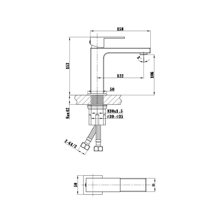 Смеситель для раковины Vincea Cube золото матовое VBF-1C01BG - 1