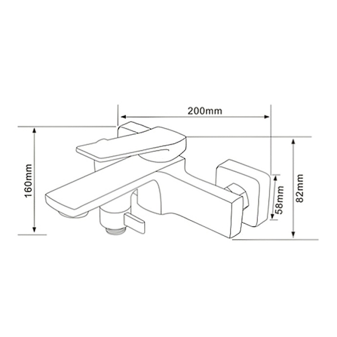 Смеситель для ванны Comforty черный матовый 00-00012625 - 2