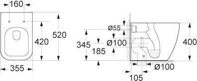Чаша для унитаза приставного BelBagno Alpina BB10100CB - 3