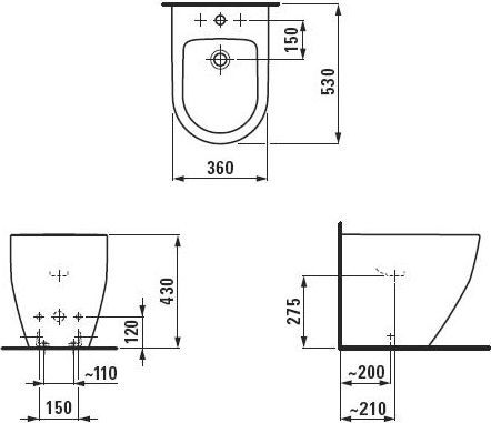 Биде напольное Laufen Pro 8.3295.2.000.302.1 - 4