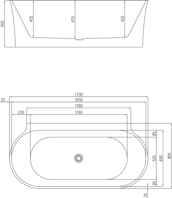 Акриловая ванна BelBagno 170x80 черный матовый BB409-1700-800-W/NM - 4