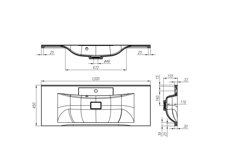 Тумба с раковиной BelBagno Marino 120 темное дерево - 11