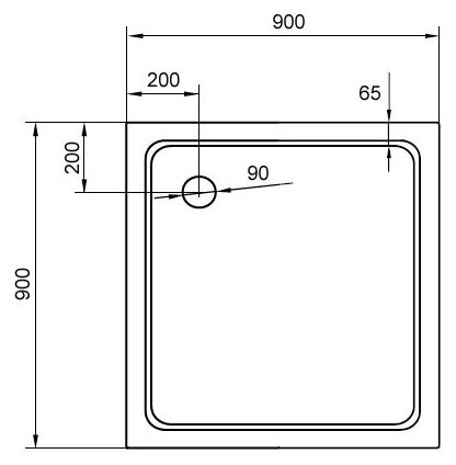 Поддон для душа Cezares SMC A 90x90 см TRAY-M-A-90-35-W - 5