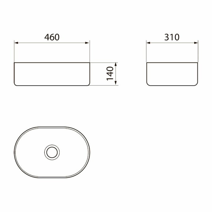 Накладная раковина Point Виктория 46 белая PN43062 - 2