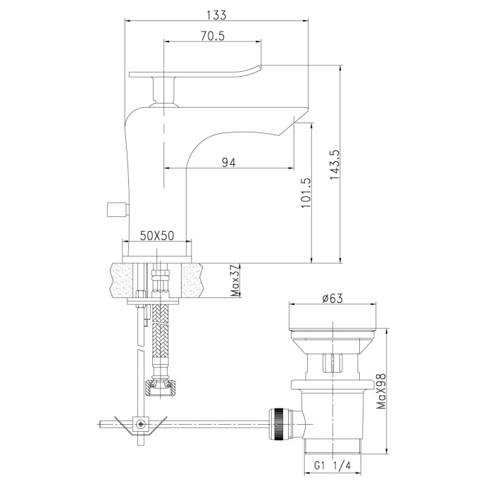 Смеситель для раковины Lemark Contest  LM5806CW - 1