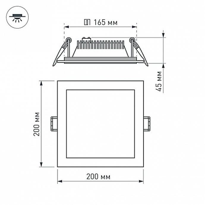 Встраиваемый светодиодный светильник Arlight LT-S200x200WH 16W Day White 120deg 014922 - 3