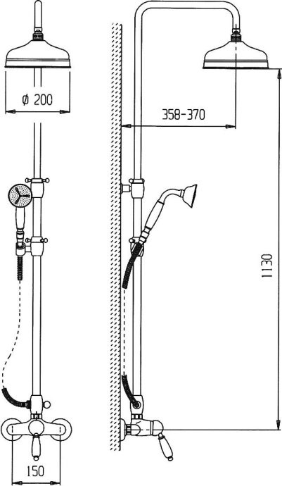 Душевая стойка Cezares Margot MARGOT-CD-01-M - 2