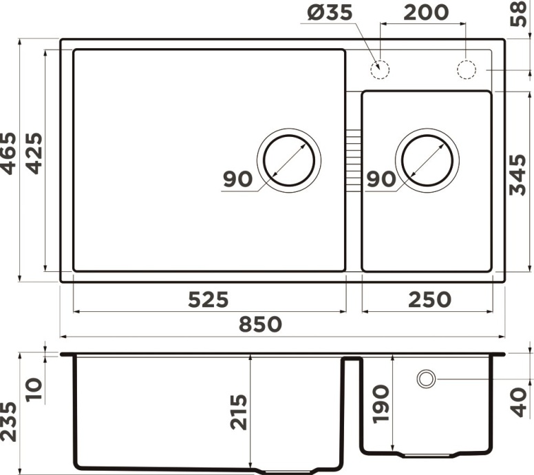 Мойка кухонная Omoikiri Tedori 85-2-U белая 4993943 - 2