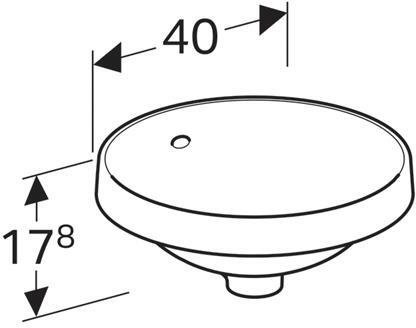 500.700.01.2 Geberit VariForm Раковина встраиваемая в столешницу круглой формы, D=40 см, без отв. под смеситель, с отв. перелива - 5