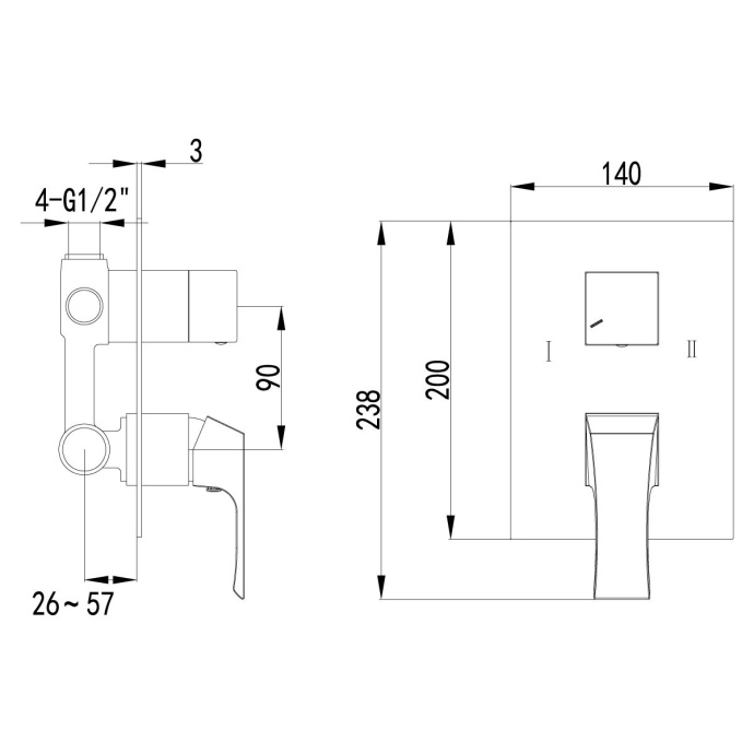 Смеситель Lemark Unit LM4527C для ванны с душем - 1