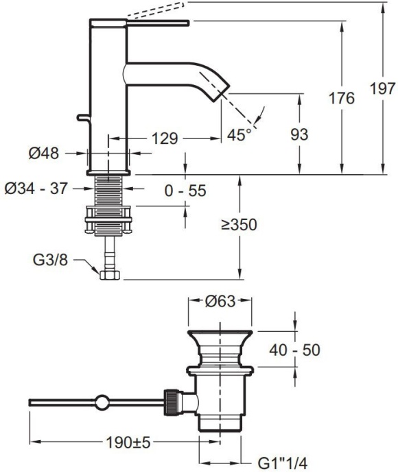 Смеситель Jacob Delafon Grands Boulevards для раковины E77958-4A-CP - 1