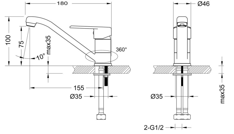 Смеситель для раковины Lemark Point  LM0307C - 1