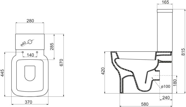 Чаша для унитаза-компакта BelBagno Vaso BB127CP - 5